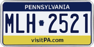 PA license plate MLH2521