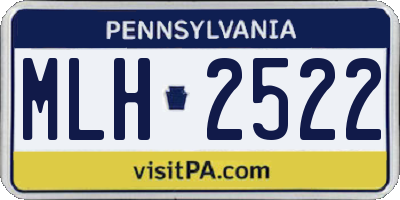 PA license plate MLH2522