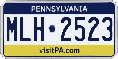 PA license plate MLH2523