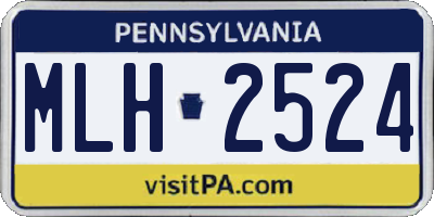 PA license plate MLH2524