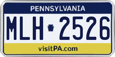 PA license plate MLH2526