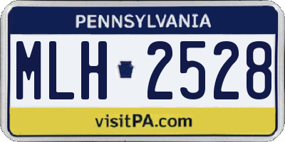 PA license plate MLH2528