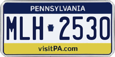 PA license plate MLH2530