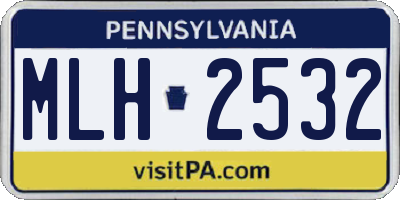 PA license plate MLH2532