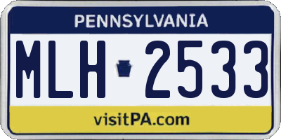 PA license plate MLH2533