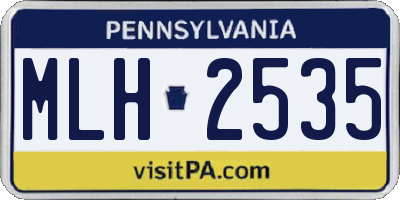 PA license plate MLH2535