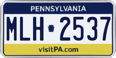 PA license plate MLH2537