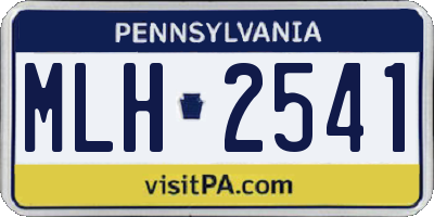 PA license plate MLH2541