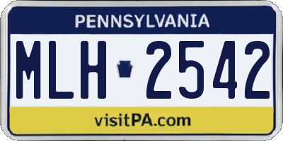 PA license plate MLH2542