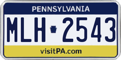 PA license plate MLH2543