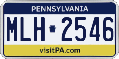 PA license plate MLH2546