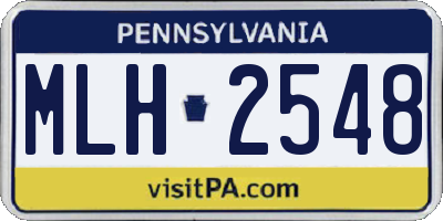 PA license plate MLH2548