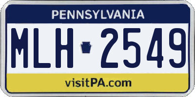PA license plate MLH2549