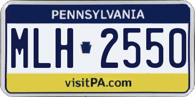 PA license plate MLH2550