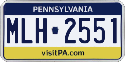 PA license plate MLH2551