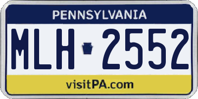 PA license plate MLH2552