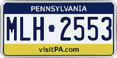 PA license plate MLH2553
