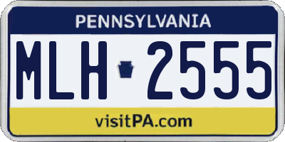 PA license plate MLH2555