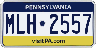 PA license plate MLH2557