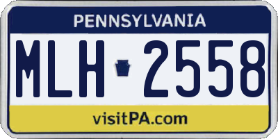 PA license plate MLH2558