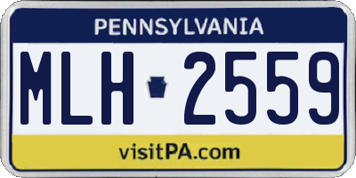 PA license plate MLH2559