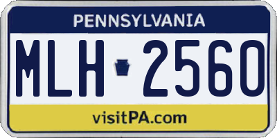 PA license plate MLH2560
