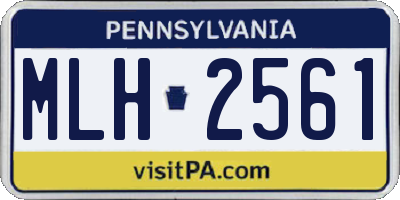 PA license plate MLH2561