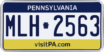 PA license plate MLH2563