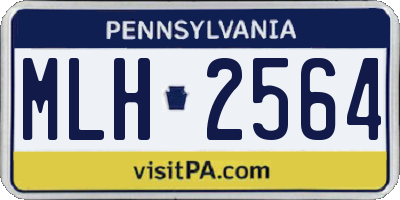 PA license plate MLH2564