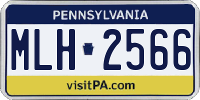 PA license plate MLH2566
