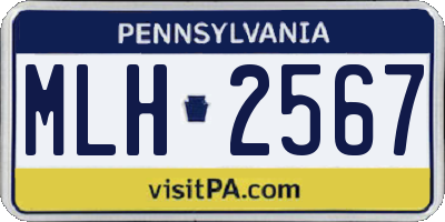 PA license plate MLH2567