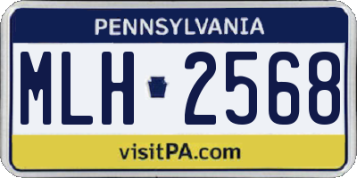 PA license plate MLH2568