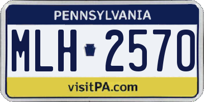 PA license plate MLH2570