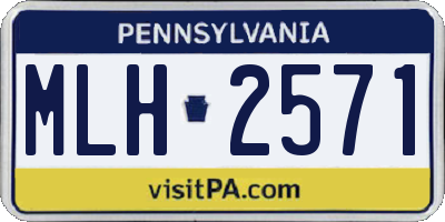 PA license plate MLH2571