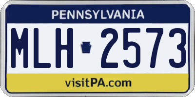 PA license plate MLH2573