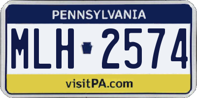 PA license plate MLH2574