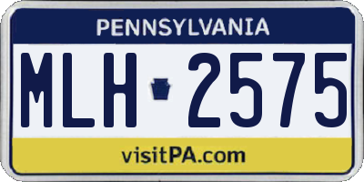 PA license plate MLH2575