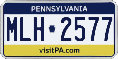 PA license plate MLH2577