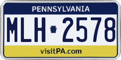 PA license plate MLH2578