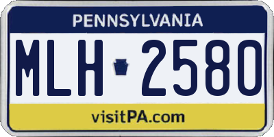 PA license plate MLH2580