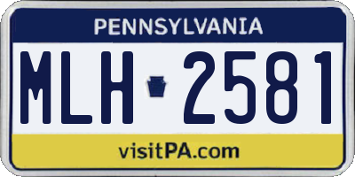 PA license plate MLH2581
