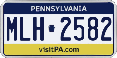 PA license plate MLH2582