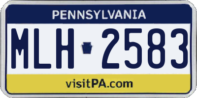 PA license plate MLH2583