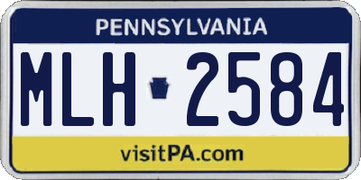 PA license plate MLH2584