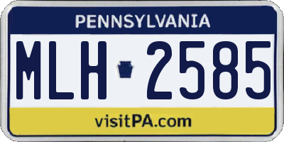 PA license plate MLH2585