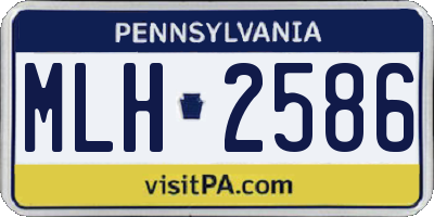 PA license plate MLH2586