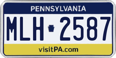 PA license plate MLH2587