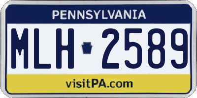 PA license plate MLH2589