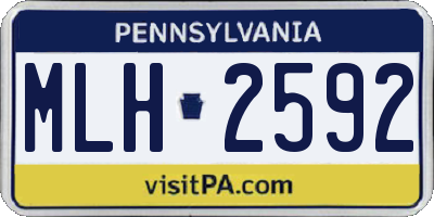 PA license plate MLH2592