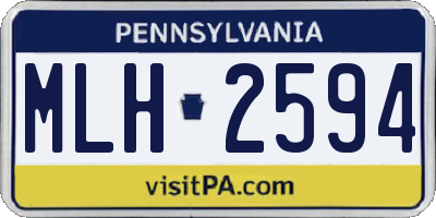 PA license plate MLH2594